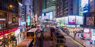 4K时光流逝:香港人行道上的人们。(苹果PRORES 422(总部))。4 k运输、香港。