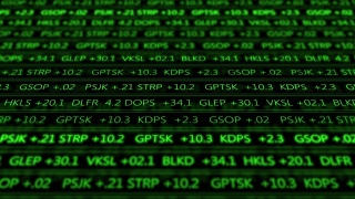 未来的数字股票交易所号码流动在计算机V1 -绿色2视频素材模板下载