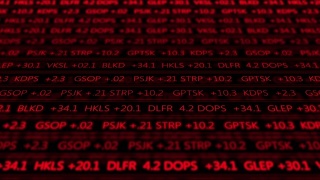 未来的数字股票交易所号码流动在计算机V1 -红色2视频素材模板下载