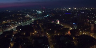 无人机拍摄Gdańsk全景。
