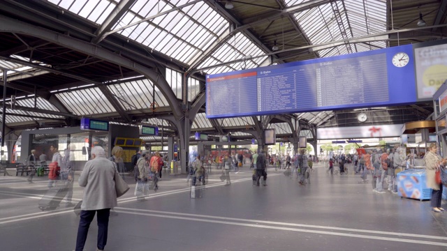 时间流逝视频Zürich主要火车站