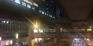 香港多层次城市，火车，高架道路和公路