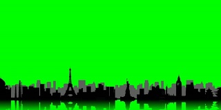 有绿色屏风的世界城市