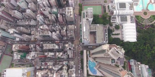 拥挤的香港俯视图
