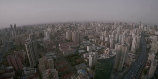 上海的城市景观直到地平线上的建筑。
