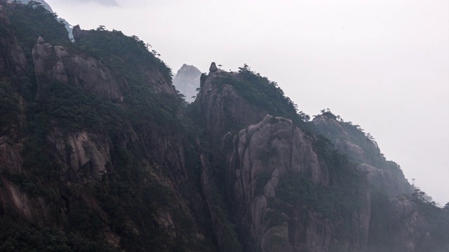 中国黄山雾的4k时间间隔