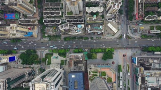 白天时间深圳城市景观交通街道空中俯视图4k中国视频素材模板下载