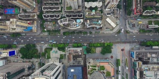 白天时间深圳城市景观交通街道空中俯视图4k中国