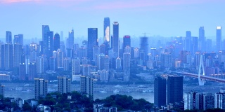 重庆城市夜景，金融和商业中心