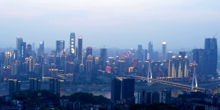 重庆城市夜景，金融和商业中心
