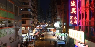 孟角在晚上香港。