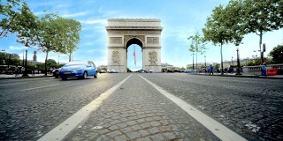 法国巴黎香榭丽舍大街凯旋门的时间流逝
