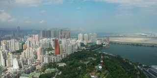 晴天珠海澳门湾香港交通收费站大桥航拍全景4k中国
