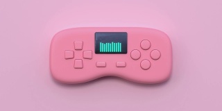 粉色平面lay场景技术概念3d渲染游戏控制/操纵杆