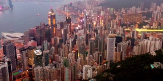 夜晚的香港天际线
