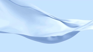 美丽的蓝色丝绸面料在风中飘扬。循环现实布料3d动画。视频素材模板下载