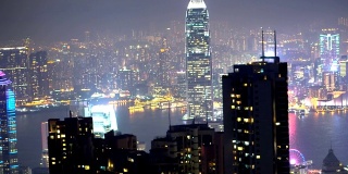 令人印象深刻的香港夜天际线