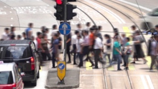 香港中环商务区的低交通运动视频素材模板下载