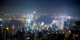 2个香港夜空的电影片段