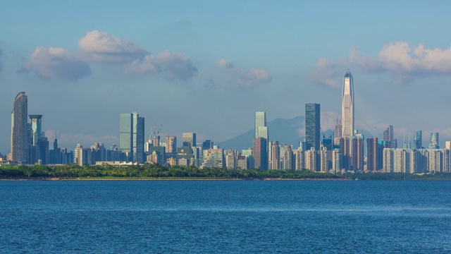 深圳沿海城市风光延时。