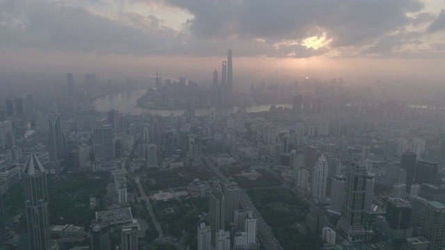 2017年9月19日上海鸟瞰图，中国上海。d log资料
