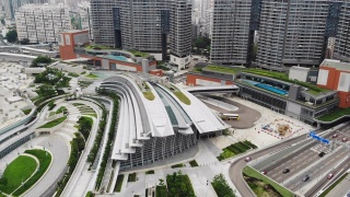 香港西九龙地区的市区景观视频素材模板下载