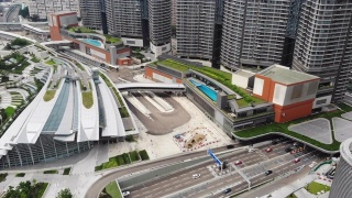 香港西九龙地区的市区景观视频素材模板下载