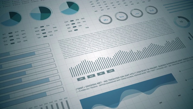 统计信息图表，金融市场数据，分析和报告，数字和图表。