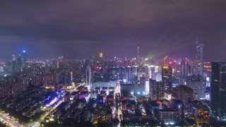 深圳夜景。福田区和罗湖区。广东,中国视频素材模板下载