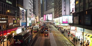 香港铜锣湾的黄昏时分。
