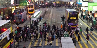 香港铜锣湾行人斑马线。