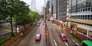 香港交通在雨中
