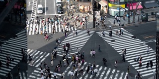 日本东京银座，4k时光流逝步行街。