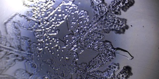 冰晶在显微镜下溶化
