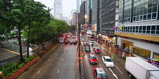 香港交通在雨中