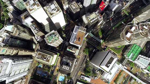 绿色香港城大厦的俯视图