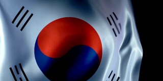 韩国国旗飘扬