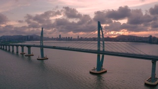 港珠澳大桥鸟瞰图视频素材模板下载