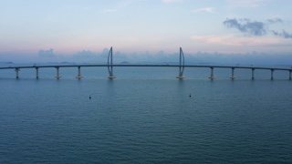 港珠澳大桥鸟瞰图视频素材模板下载