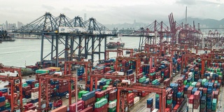 香港葵青货柜码头的时间流逝