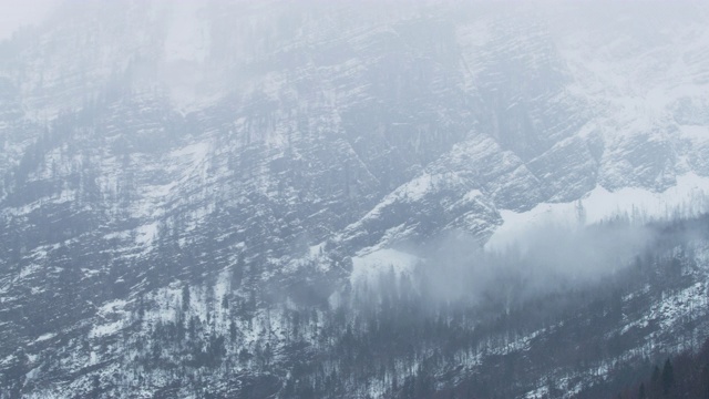 雾天里的雪山