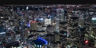加拿大多伦多夜间的空中超影像