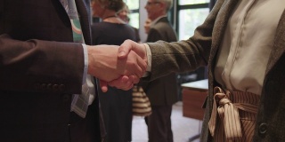 专业人士在会议中握手