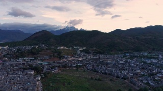 Aerial view of Lijiang, Yunnan, China视频素材模板下载