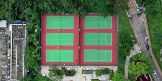 亚洲香港网球场鸟瞰图