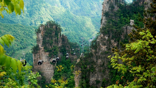 张家界山区缆车缆车升降