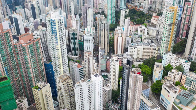 香港中区建筑物外观的空中超差图