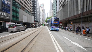 香港繁忙的街道，交通和典型的标志视频素材模板下载