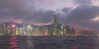 Time lapse of Hong Kong city skyline in China panorama