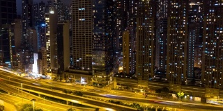 摄影相机拍摄的香港城市夜景